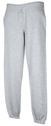 Fruit of the Loom, Premium Elasticated Cuff Jog Pants, Premium Ruffle Tracksuit,  Ash Gray