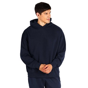 BIG HOODY, unisex oversized organic cotton hooded sweatshirt, 300 g/m2, blue