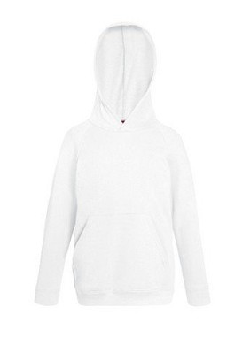 Fruit of the Loom, Kids Lightweight Hooded Sweat, dečija dukserica sa kapuljačom, bela, 9-11