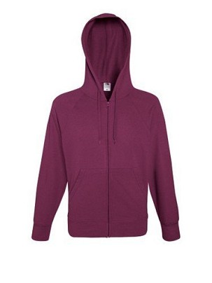 Fruit of the Loom, Lightweight Hooded Sweat Jacket, Men's Hooded Sweatshirt, Burgundy, XL