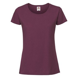 Fruit of the Loom, Ladies Iconic Ringspun Premium T, ženska majica kratkih rukava, burgundi, S