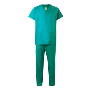 WURAI, Set medicinska bluza i pantalone ,80% poliester - 20% pamuk , 180 gr,BASIC, zelena,L