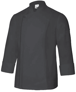 BORTI, Kuvarska bluza dugih rukava na rajferšlus ,65% poliester - 35% pamuk,190 gr, crna, 52