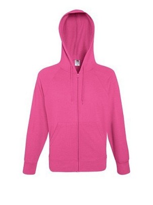 Fruit of the Loom, Lightweight Hooded Sweat Jacket, men's hooded sweatshirt, fuchsia, S