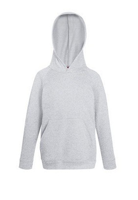 Fruit of the Loom, Kids Lightweight Hooded Sweat, Children's Hooded Sweatshirt, Ash Gray, 12-13