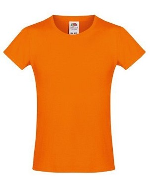 Fruit of the Loom, Sofspun, women's cotton cotton short sleeve t-shirt, orange, 14-15