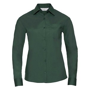 RUSSELL Women's Long Sleeved POLYCOTTON EASY CARE POPLIN Shirt
