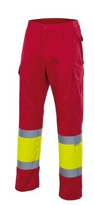 VL ATHENA. Two-tone twill trousers (210g/m²), lined, multi-pocket, in cotton (20%) and polyester (80%)
