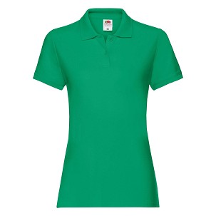 Fruit of the Loom, Ladies Premium Polo, ženska premium polo majica,kelly zelena , XL