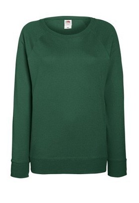 Fruit of the Loom, Ladies Lightweight Raglan Sweat, ženski klasični duks, šumsko zelena, M
