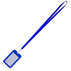CARTER, plastic id card holder with lanyard, royal blue