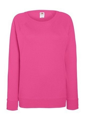 Fruit of the Loom, Ladies  Lightweight Raglan Sweat, ženski klasični duks, fuksija, S