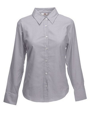 Fruit of the Loom, Ladies LS Oxford Shirt, ženska oxford košulja dugih rukava, oksford siva, XS