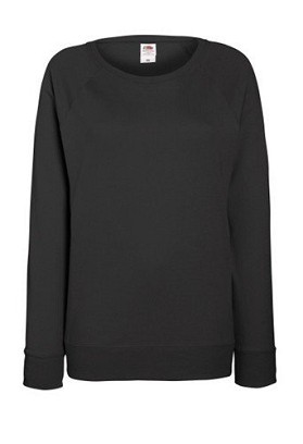 Fruit of the Loom, Ladies  Lightweight Raglan Sweat, ženski klasični duks,svetlo grafit , XL