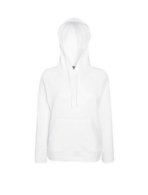 Fruit of the Loom, Ladies Lightweight Hooded Sweat, ženski duks sa kapuljačom, bela, S