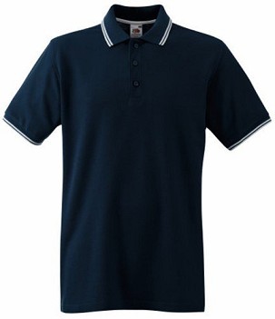 Fruit of the Loom, Premium Tipped Polo, premium dvobojna muška polo majica, teget plava-bela, L