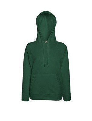 Fruit of the Loom, Ladies Lightweight Hooded Sweat, hooded sweatshirt, forest green, M