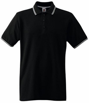 Fruit of the Loom, Premium Tipped Polo, premium dvobojna muška polo majica,belo-crna , 3XL