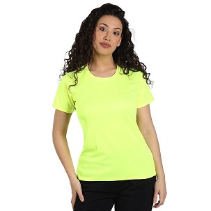 CROSSFIT LADY, women's t-shirt, 100% polyester, neon yellow