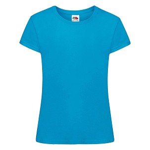 Fruit of the Loom, Sofspun, women's cotton cotton T-shirt, azure blue, 5-6