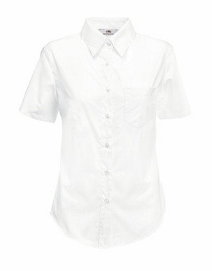 Fruit of the Loom, Ladies SS Poplin Shirt, ženska poslovna košulja kratkih rukava, bela, XS
