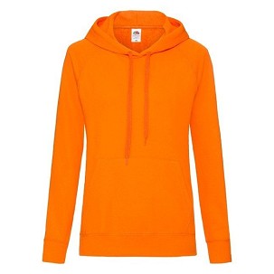 Fruit of the Loom, Ladies Lightweight Hooded Sweat, hooded sweatshirt, orange, 2XL