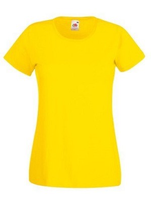 Fruit of the Loom, Valueweight, Women's Cotton T-shirt, Yellow XS