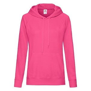 Fruit of the Loom, Ladies Lightweight Hooded Sweat, ženski duks sa kapuljačom, fuksija, XS