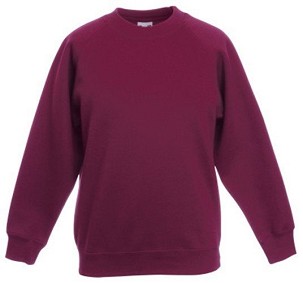 Fruit Of The Loom, Kids Premium Raglan Sweat, dečija dukserica, burgundi, 3-4