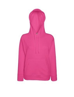 Fruit of the Loom, Ladies Lightweight Hooded Sweat, ženski duks sa kapuljačom, fuksija, 2XL