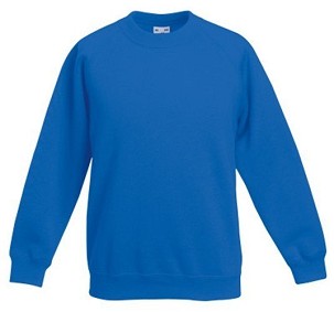 Fruit Of The Loom, Kids Premium Raglan Sweat, dečija dukserica,  royal plavi, 5-6