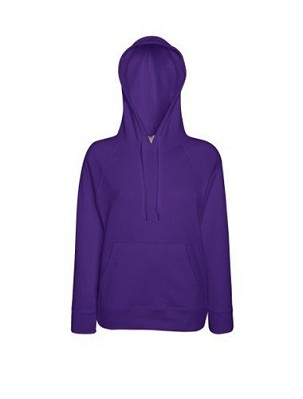 Fruit of the Loom, Ladies Lightweight Hooded Sweat, ženski duks sa kapuljačom, ljubičasta, XS