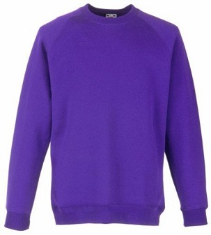 Fruit Of The Loom, Kids Premium Raglan Sweat, dečija dukserica, ljubičasta, 5-6