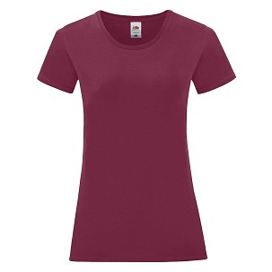 Fruit of the Loom, LADIES ICONIC 150T, ženska pamučna majica, burgundi boja
