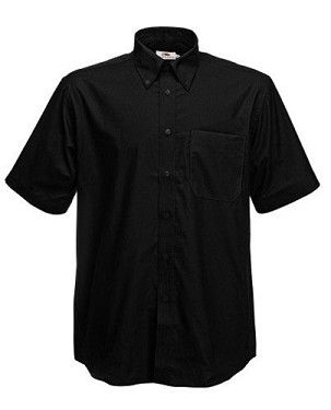 Fruit of the Loom, SS Oxford Shirt, muška poslovna košulja kratkih rukava, crna, 2XL