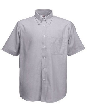 Fruit of the Loom, SS Oxford Shirt, muška poslovna košulja kratkih rukava, oksford siva, S
