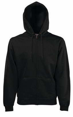 Fruit Of The Loom, Premium Hooded sweat jakna, crna, 2XL