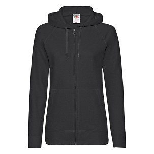 Fruit of the Loom, Ladies Lightweight Hooded Sweat Jacket, ženski duks sa kapuljačom, crna, M