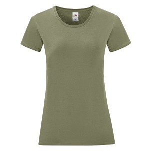 Fruit of the Loom, LADIES ICONIC 150T, ženska pamučna majica, maslinasto zelena boja