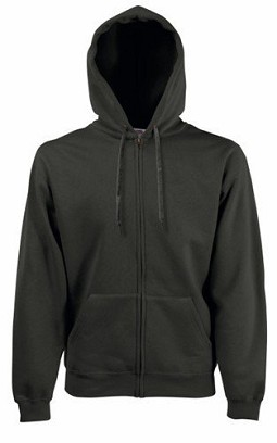 Fruit Of The Loom, Premium Hooded sweat jakna, ugljenasta, 2XL