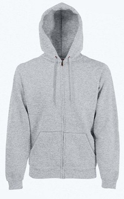 Fruit Of The Loom, Premium Hooded Sweat Jacket, Ash Gray,  XL