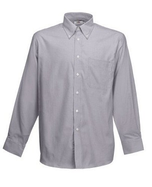 Fruit of the Loom, LS Oxford Shirt, muška poslovna košulja dugih rukava, oksford siva, 3XL