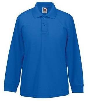 Fruit of the Loom, Kids 65/35 LS Polo, dečija polo majca dugih rukava, royal plava, 3-4