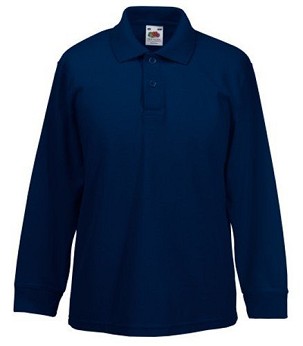 Fruit of the Loom, Kids 65/35 LS Polo, dečija polo majca dugih rukava, tamno teget, 12-13