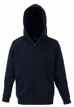 Fruit Of The Loom, Kids Premium Hooded Sweat Jacket, duks sa kapuljačom za decu, tamno teget, 14-15