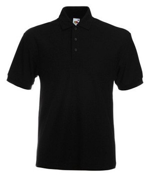 Fruit of the Loom, 65/35 Heavy Polo, men's polo shirt, black, S