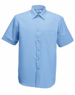 Fruit of the Loom, Poplin Shirt, men's short sleeve shirt, light blue, S