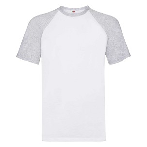 Fruit of the Loom, Baseball T, muška pamučna dvobojna majica kratkih rukava, belo-teget, M