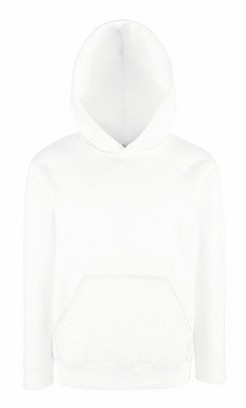 Fruit Of The Loom, Kids Premium Hooded Sweat, duks sa kapuljačom za decu, bela, 7-8