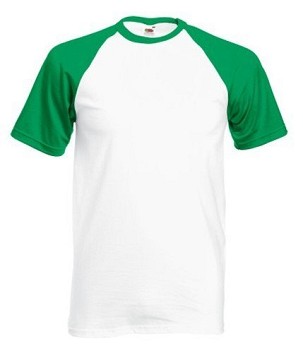 Fruit of the Loom, Baseball T, muška pamučna dvobojna majica kratkih rukava, belo-siva, M